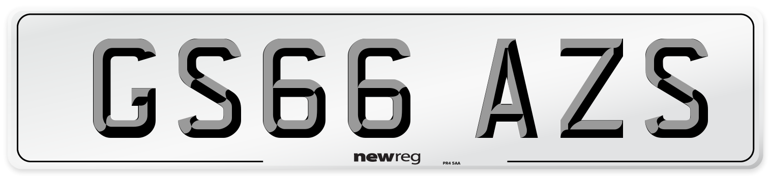 GS66 AZS Number Plate from New Reg